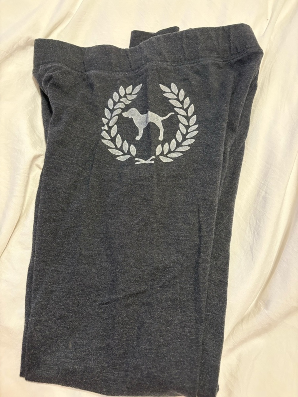 Victoria's Secret Charcoal Gray Leggings with White Logo
